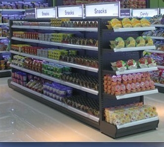 Coffee Color Convenience Store Display Shelves 30kg-50kg for each Layer 900mm Length