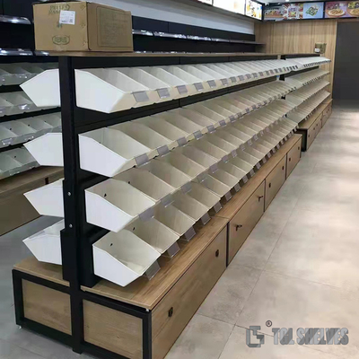 Grocery Display Racks And Shelves For Supermarket 600×1300mm Double Side