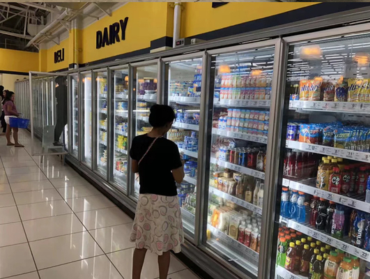 Open Glass Door Merchandiser Refrigerator 220v-240v Voltage 2050mm height